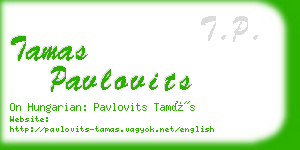 tamas pavlovits business card